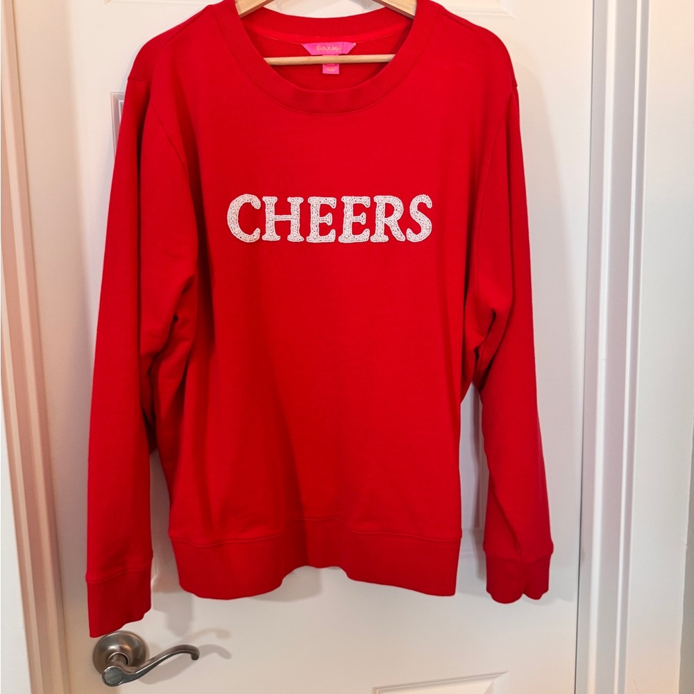 Lilly Pulitzer Ballad Cheers Sweatshirt GUC sz XL